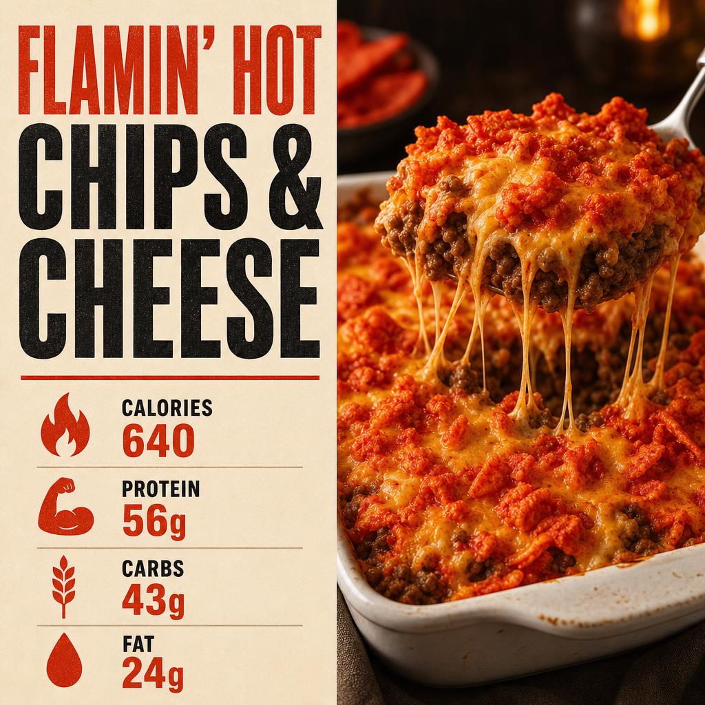 Flamin' Hot Chips & Cheese — 640 calories, 56g protein